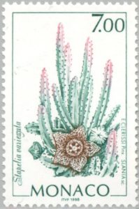 Succulents on Stamps: Orbea variegata, Monaco, 1998 - World of Succulents