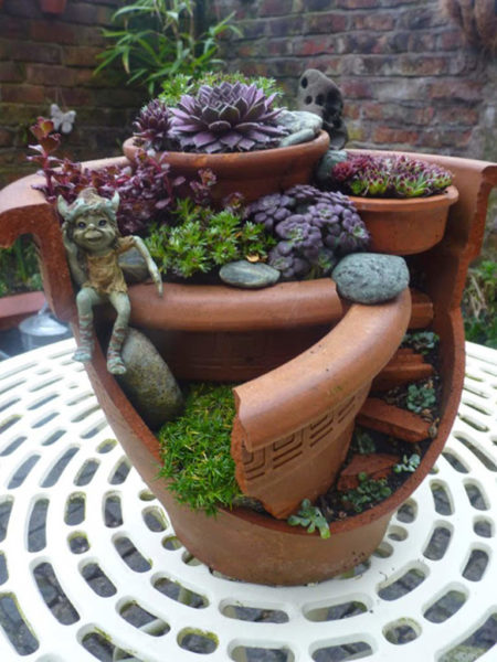 Fairy Gardens with Succulents from Broken Pots - World of Succulents